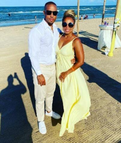 Ian Wallace with his wife Jemele Hill at South Padre Island in Texas.